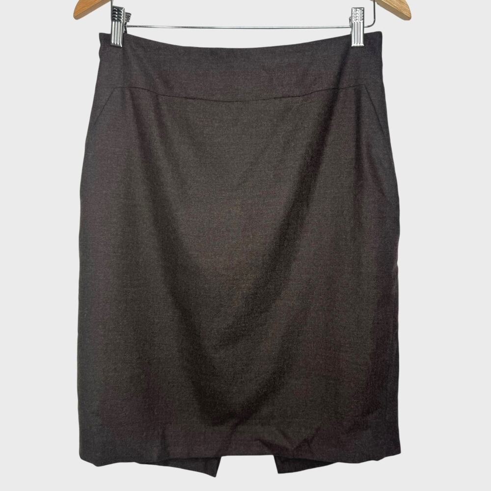 Banana Republic Pencil Skirt I Size 8 I Brown Wool Twill Dark Academia Corpcore